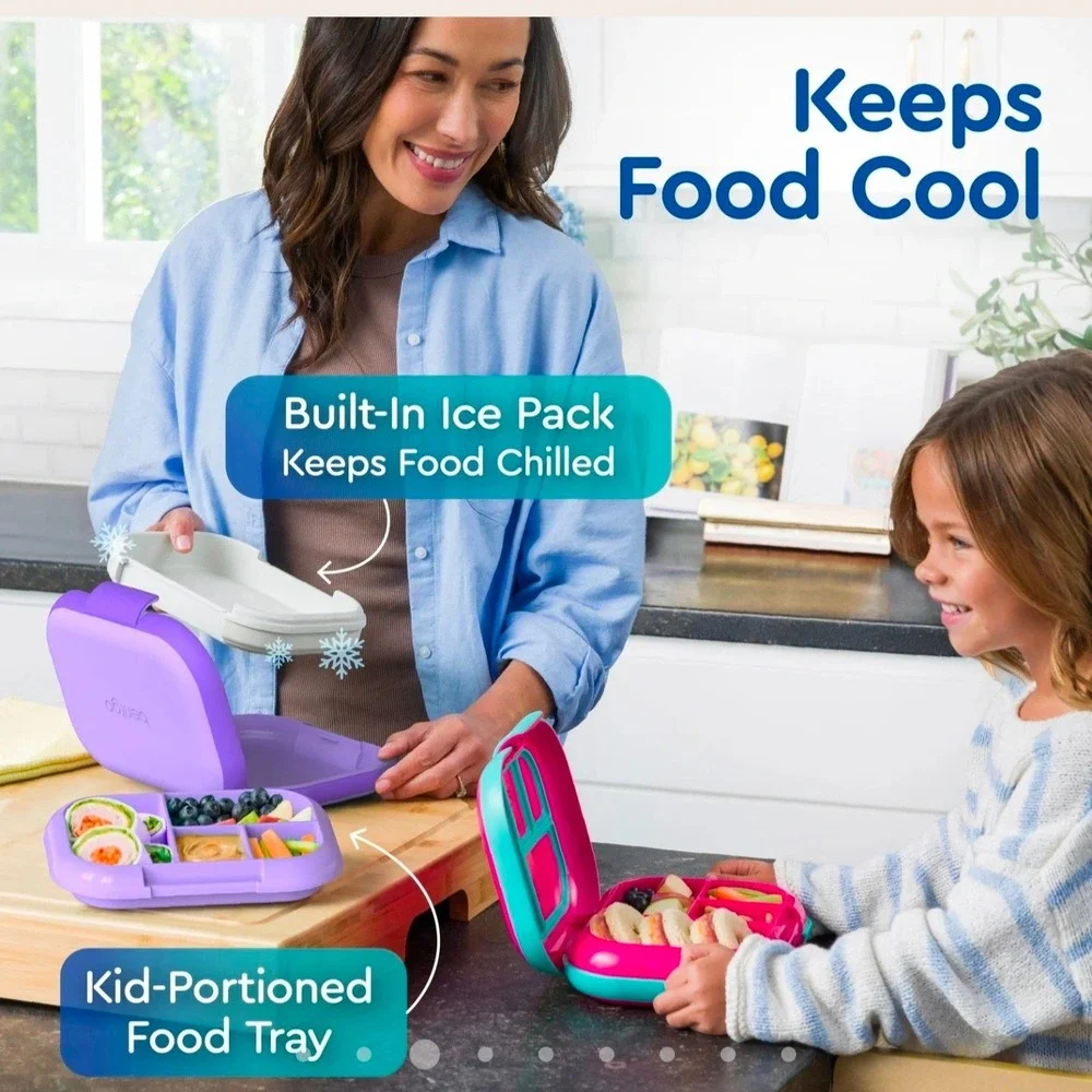 Bentgo Kids Chill Leak-Proof Bento Lunch Box with Removable Ice Pack White Tan